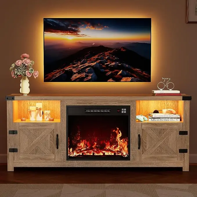 YESHOMY LED Fireplace TV Stand