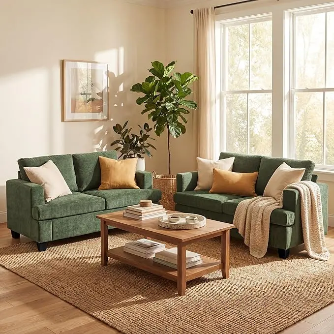 YOUDENOVA 2 Piece Set Comfy Sofa Couch, Loveseat Sofa * 2