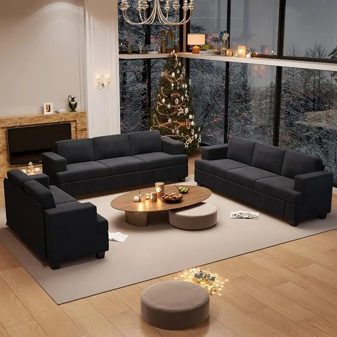 YOUDENOVA 3 Pieces Corduroy Couch Set