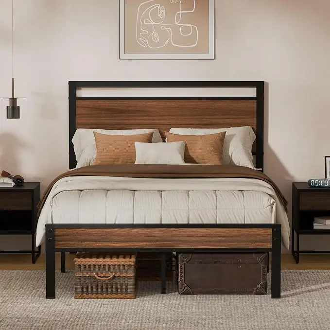 Z-hom Easy Assembly Sturdy Metal Platform Bed, Full Size Bed Frame