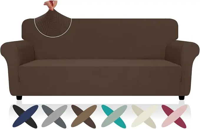 ZNSAYOTX Super Stretch Sofa Cover, New Striped Sofa Covers Fitted Slipcovers