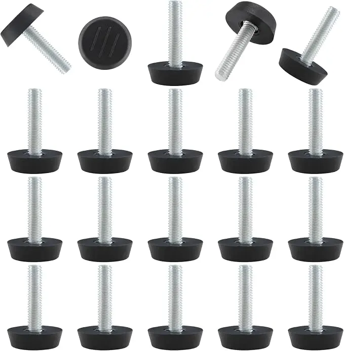 Zorfeter 30 Pcs Screw in Threaded Furniture Adjustable Levelers, M6 Leveling